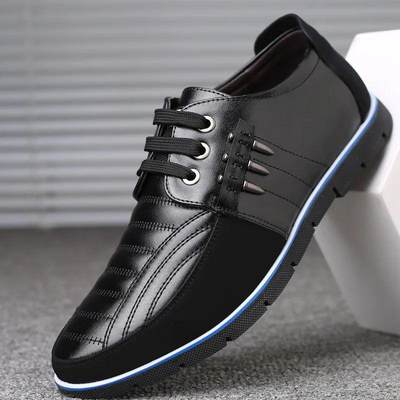 Men Genuine Leather fur Shoes High Quality Elastic Band Fash