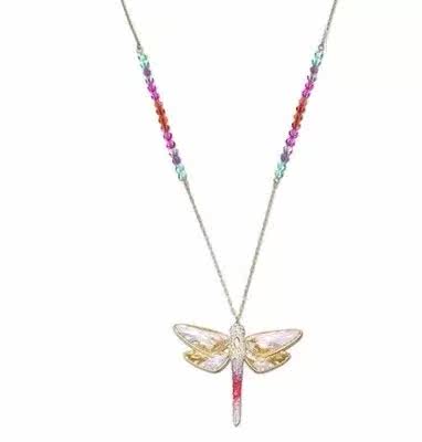 现货正品绝版水晶女款Tilly大号蜻蜓吊坠项链Colorful1181330