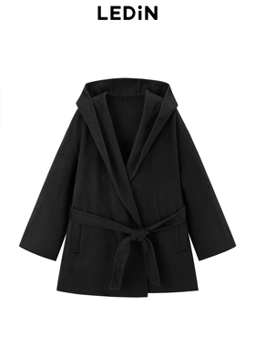 【商场同款】乐町冬斗篷双面毛呢大衣浴袍外套C1AAE4214
