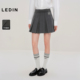 金属扣宽百褶短裙C2GEF3309 新款 商场同款 乐町学院风A字裙秋季