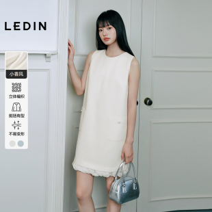 下摆拼接精致短款 新款 千金裙子 连衣裙女2025年夏季 乐町小香风无袖