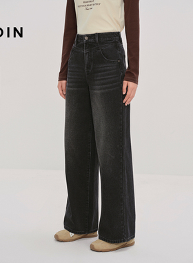 【商场同款】乐町水洗牛仔裤秋新款美式宽松阔腿直筒裤C2HAF3532