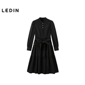 针梭拼连衣裙C1FAE4312 新款 商场同款 乐町千金感连衣裙女冬季