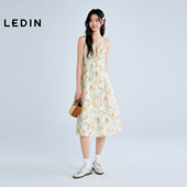 裙子C1FAF2226 新款 商场同款 乐町清新碎花吊带连衣裙25年夏季