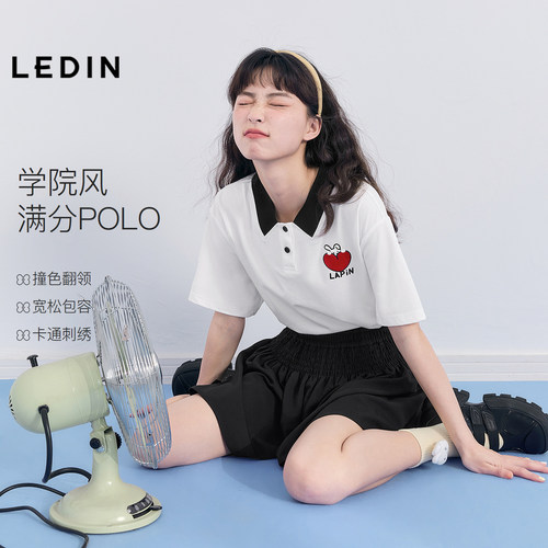 新品乐町polo上衣白色2022短袖