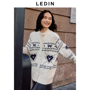 【LOTSYOU联名】乐町商场同款爱心费尔岛开衫厚毛衣外套C1EDE4416