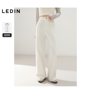 韩系少女感休闲百搭阔腿休闲裤 乐町小白裤 新款 25春季 宽松直筒裤