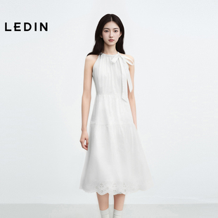 蝴蝶系带连衣裙显瘦无袖 新款 乐町吊带长裙25夏季 裙 初恋小白裙