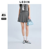 新款 乐町韩系简约百褶裙夏季 女学院风A字裙C1GEF2149 商场同款