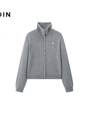 【商场同款】乐町高领针织开衫女秋冬新款翻领羊毛毛衣C1EDF4359