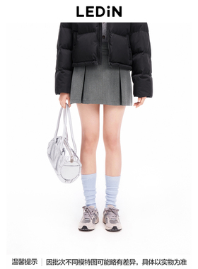 【商场同款】乐町竖条纹百褶裙冬季新款蝴蝶结短裙C1GEE4257