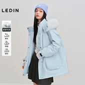 轻户外保暖外套 25年冬季 新款 三防 乐町派克狐狸毛羽绒服女装