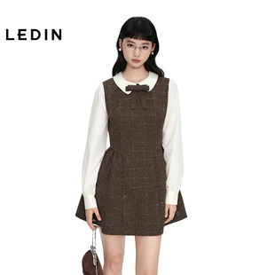 新款 乐町小香风钉珠连衣裙女春季 优雅裙子C1FAG1130 商场同款