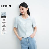 精致织带上衣 新款 乐町韩系清甜圆领小香风外套女短款 箱型2025夏季