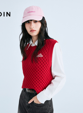 【商场同款】乐町菱格圆领线背心新年氛围感针织衫C2EFF1323*