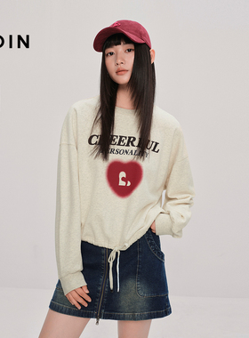 【商场同款】乐町爱心卫衣女装2025年秋季新款圆领上衣C2CRF3526