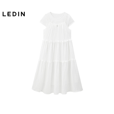 【商场同款】乐町连衣裙女2025年夏季新款短袖千金裙子C1FAF2736