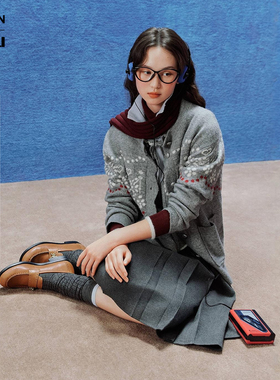 【卢昱晓同款】乐町XIAOLI筱李联名繁花针织开衫春慵懒风宽松外套