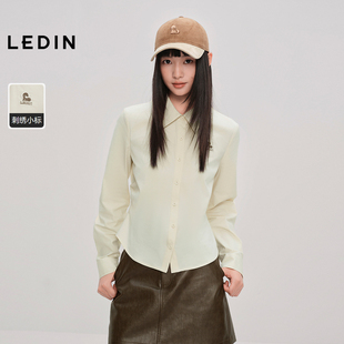 【商场同款】乐町长袖衬衫女装2025年秋季新款合体上衣C2CAF3504