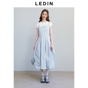 新款 乐町可调节背带连衣裙女2025夏季 裙子C2FAF2163 商场同款