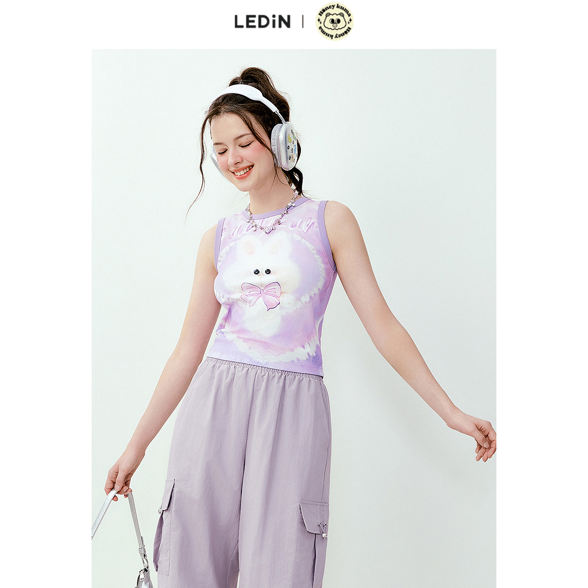 淡紫色晕染 大玩偶