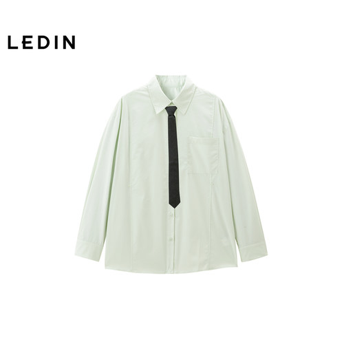 【商场同款】乐町2025春季新品学院风宽松领带衬衫上衣C2CAF1139*