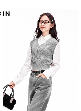 【商场同款】乐町假两件上衣韩系学院风显瘦修身上衣C2CDE4302