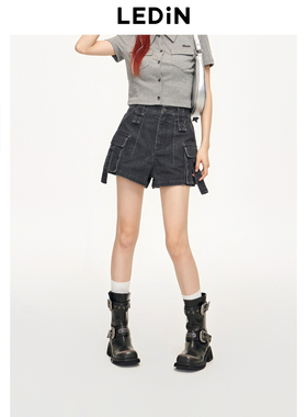 乐町2024夏季新款甜酷工装休闲宽松短裤女C2GCE2307