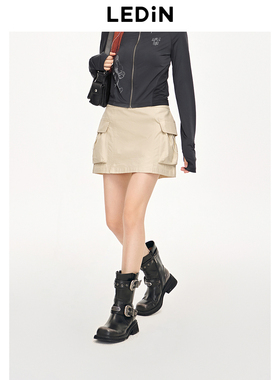 乐町夏季美式辣妹轻工装方块裙C2GEE2147