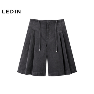 商场同款 裙裤 乐町百褶休闲短裤 腰绳宽松五分裤 C2GCF4465 新款