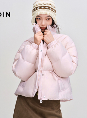 【火山岩】乐町经典面包羽绒服25年冬季新款短款蝴蝶结保暖*