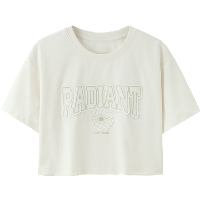 乐町2024夏季新款短箱字母印花短款短袖T恤C1CNE2D01