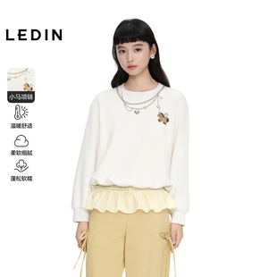 【商场同款】乐町合体圆领卫衣女春季小马项链俏皮上衣C1CRG1402