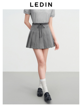 【商场同款】乐町腰头撞色百褶裙春款学院风通勤半身裙C2GEF1506*