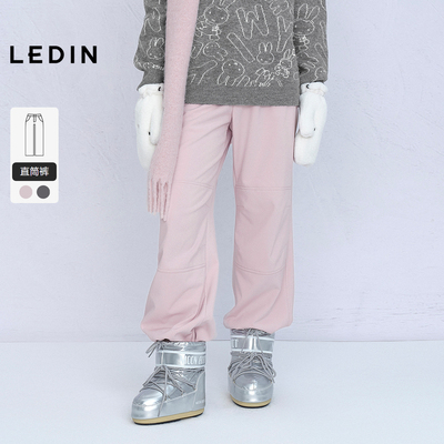 【商场同款】乐町直筒休闲裤冬新款摇粒绒松紧腰厚裤子C2GBF4511