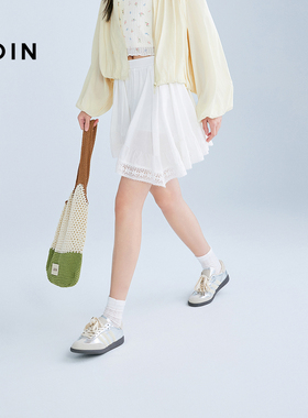 【商场同款】乐町不规则镂空花边短裙夏新款白色半身裙C1GEF2216