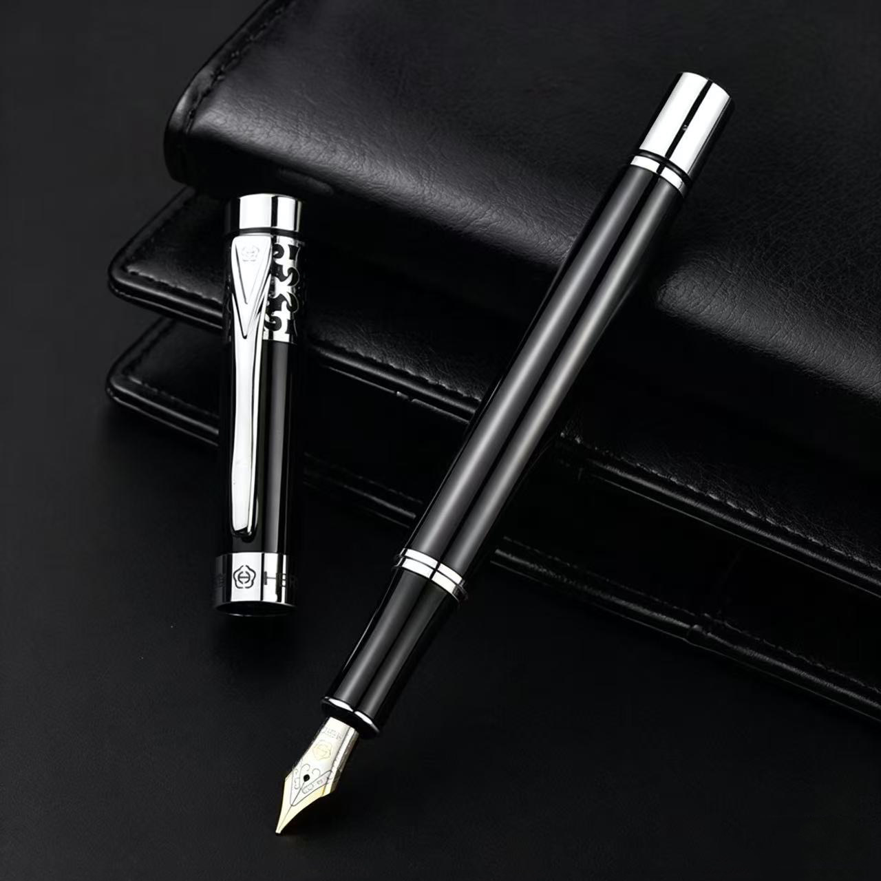 英雄钢笔7018金属杆明尖弯尖美工手绘专用笔硬笔书法练习免费刻字