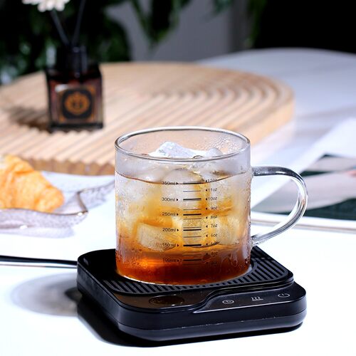 美式玻璃刻度加热平底奶杯