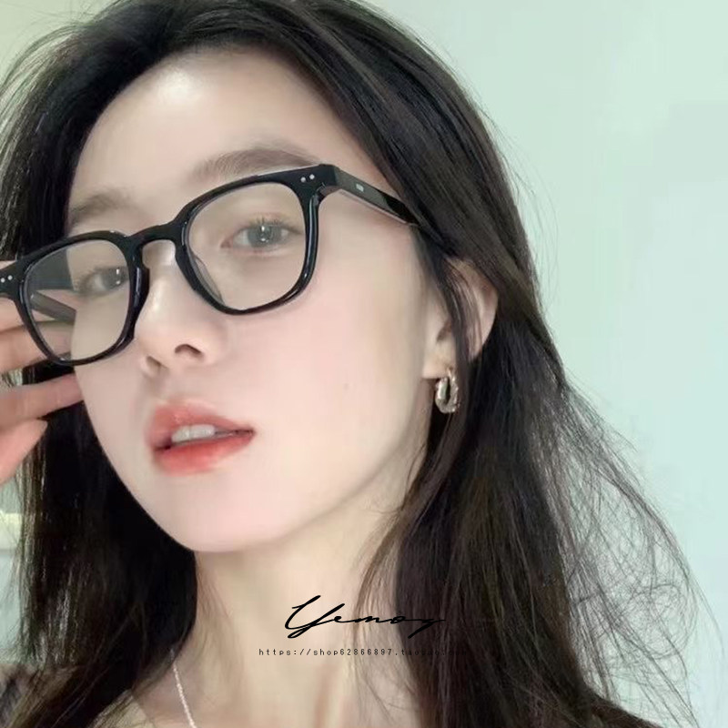 韩国经典黑框近视眼镜女防蓝光辐射可配有度数素颜眼镜框架男小脸