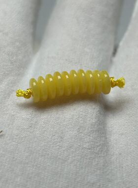 俄料黄白满蜜满蜡蜜蜡直切飞碟隔片6*2mm一组十片二代配饰
