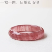 Vòng tay pha lê dâu tây tự nhiên Vòng tay pha lê rộng vành Hoa đào Vòng tay pha lê dâu tây - Vòng đeo tay Cuff