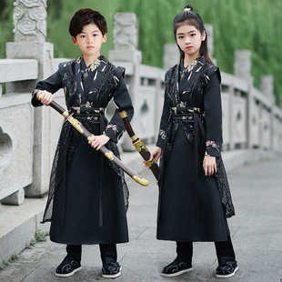 男童唐装 汉服中国风侠客公子少爷服国学演出服小学生诗词朗诵表演