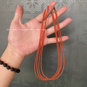 极细天然南红玛瑙小米珠项链颈链