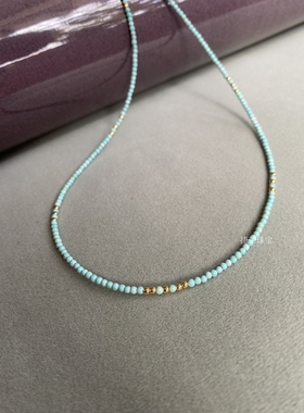 天然原矿绿松石小众百搭锁骨项链