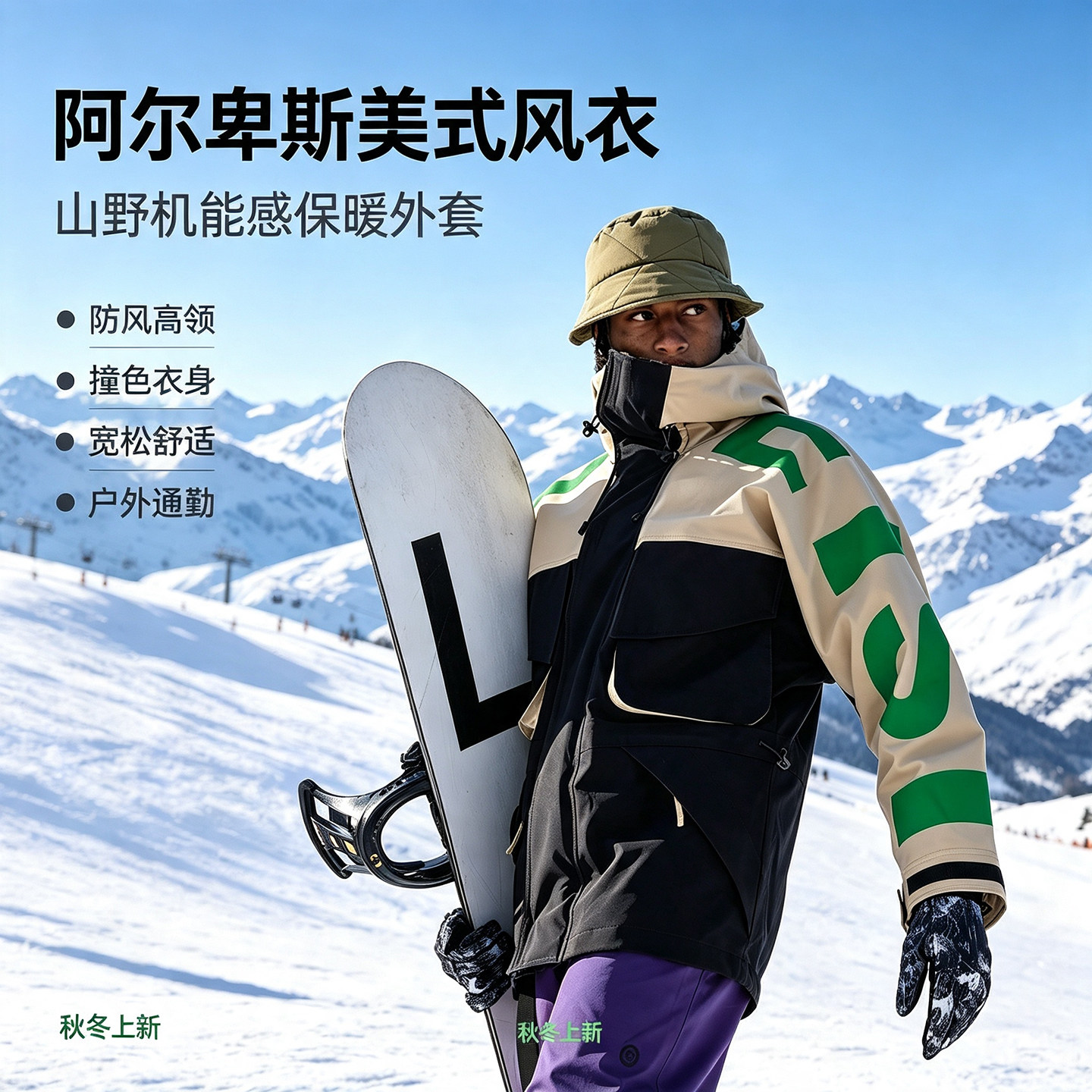 阿尔卑斯秋冬上新美式户外登山特风衣