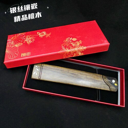 银丝镶嵌檀木古筝古琴羊角木梳