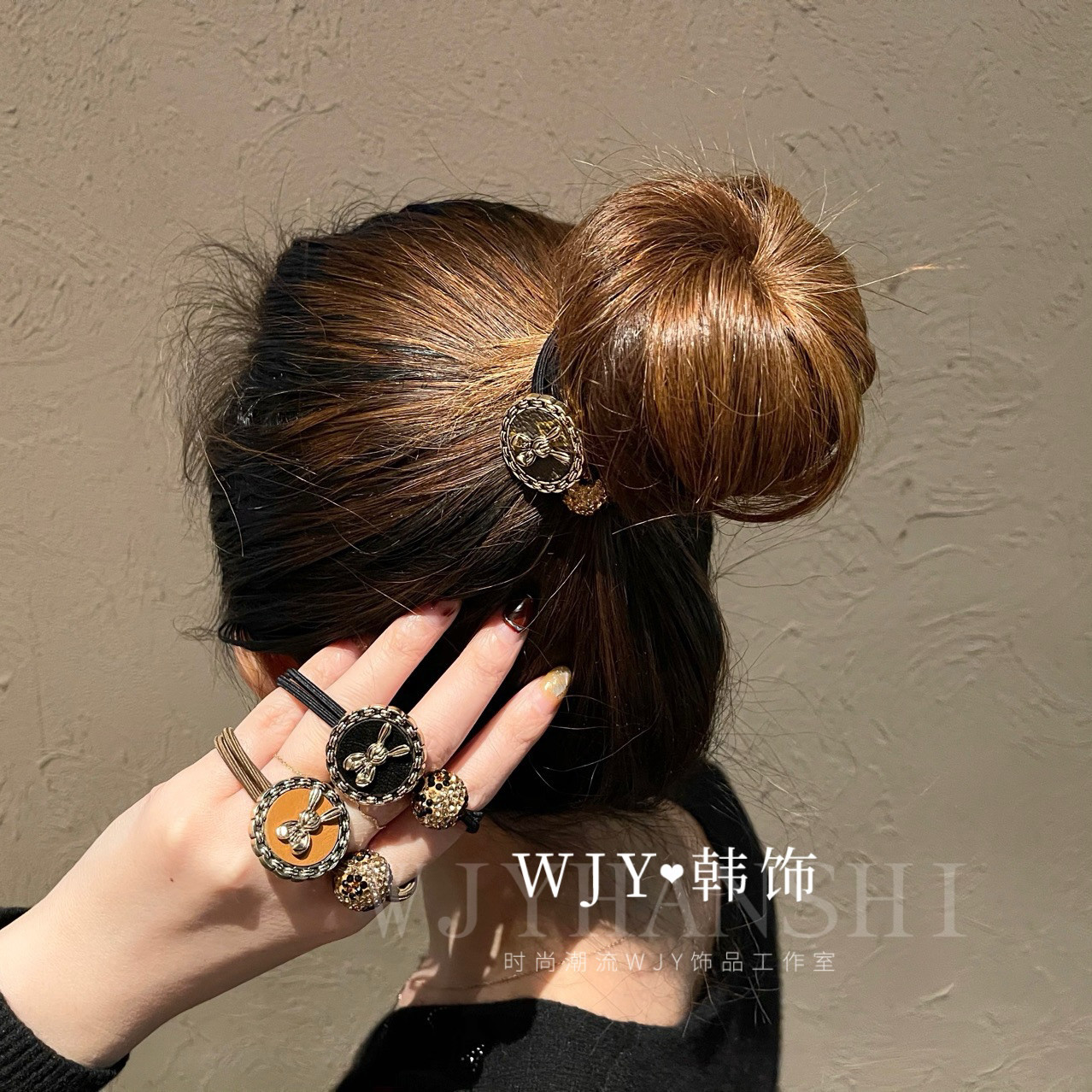 韩版豹纹钻球头绳网红ins兔子发绳女韩国小香扎头皮筋发圈丸子头,饰品/流行首饰/时尚饰品新,发饰,淘宝优惠券,粉丝福利购,淘宝优惠卷