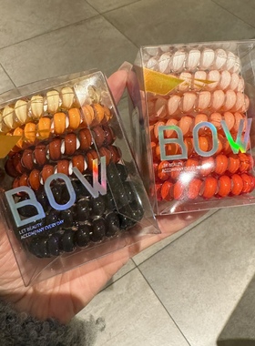 日韩ins2024新款渐变色马尾辫皮套丸子头电话线发圈螺旋塑料皮筋