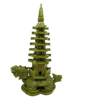 岫玉龙龟文昌塔摆件书房客厅办公室家居饰品龙头龟文昌塔工艺礼品