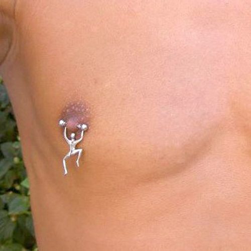 大力士钛钢乳环钉朋克时尚性感穿刺饰品日韩欧美男士专用穿孔私密